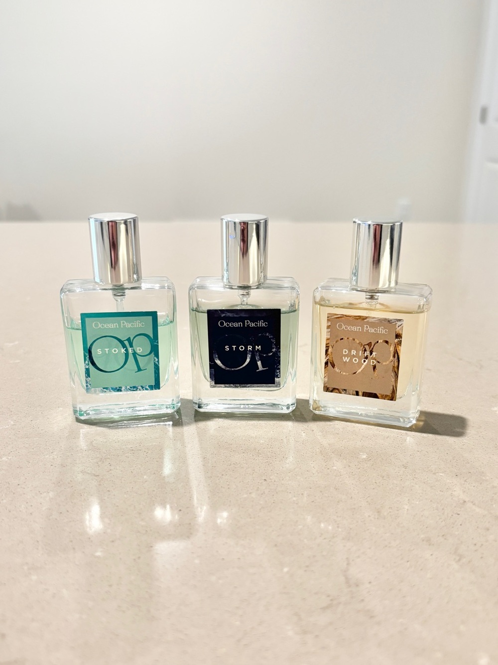Ocean Pacific Stoked Storm Driftwood Cologne Mini Trio 0.68 oz Travel Set